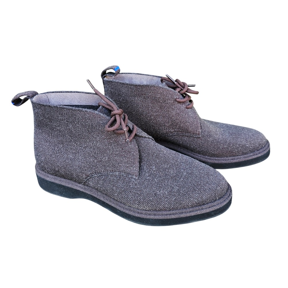 Rothy's Men's 7 Chukka Boots Merino Wool Lace Up Dark Brown/Umber *No Inserts*